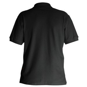 Chemise noire à manches courtes pour homme, couleur unie, style décontracté, coupe classique, tissu tricoté 100% polyester, logo sur le devant, séchage rapide - Product Image 1