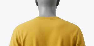 เสื้อสเวตเชิ้ตคอกลมสีเหลืองมัสตาร์ดสำหรับผู้ชาย ทรงปกติ ผ้าถัก สีพื้น สไตล์ลำลอง - Product Image 5
