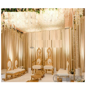 Chaises élégantes Mandap de mariage en forme de feuille Décorations exquises pour votre journée spéciale - Product Image 1