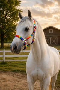 Rainbow Colour Original Adj Horse Halter Australian Saddle Western Style Made of Durable Nylon with Iron Buckles <b>Rings</b> Accessory - Product Image 4