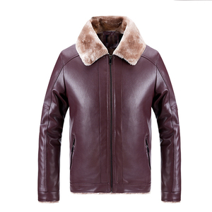 Men's PU Leather <b>Jacket</b> Slim Fit Turn-down Collar Single Button Solid Color Waterproof <b>Smart</b> <b>Casual</b> Autumn Wear Boho/Western - Product Image 3