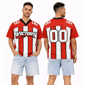 Custom Navy White Stripe Sports Jersey Men Breathable Mesh T Shirt Victory Print Athletic Football Baseball Jersey OEM - Product Image 2