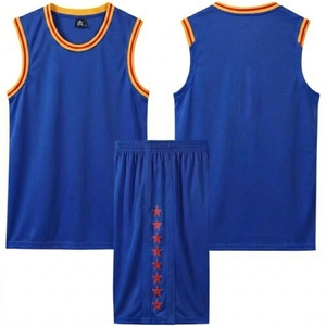 Quick Dry Digital Printing Basketball Shirts 100%Polyester Custom Sleeveless Basketball Top Jersey with Shorts Set - Product Image 5