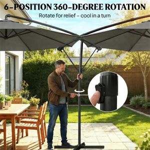 Ombrellone da Terrazzo Grigio per Cortile e Spazi Esterni - Product Image 3