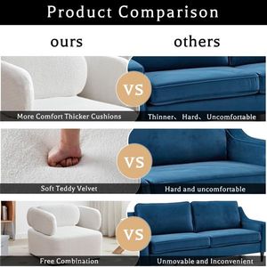 เก้าอี้พักผ่อนกำมะหยี่สไตล์มิดเซ็นจูรี่ รุ่นเท็ดดี้ พร้อมเบาะหนานุ่มและเบาะรองนั่งหุ้มผ้า สำหรับห้องนั่งเล่น - Product Image 5