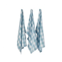 Serviettes de cuisine en coton gaufré 100% coton, bleu à carreaux, haute absorption, séchage rapide, anti-graisse, réutilisables, écologiques