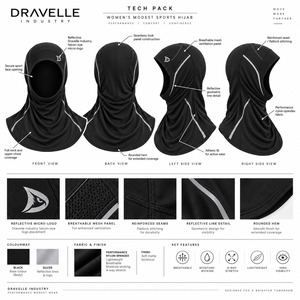 Reflective Visibility Strips Running <b>Sports</b> <b>Hijab</b> Lightweight Quick Dry Performance Athletic Headscarf - Product Image 5