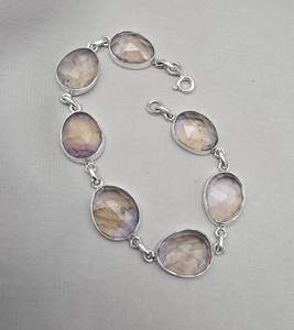 Pulsera de Plata de Ley 925 con Ametrina, Gema Natural Facetada, Diseño Clásico y Sencillo de Lujo para Mujer, Joyería Ajustable - Product Image 3