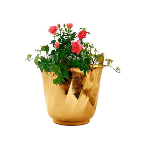 Pot de fleurs décoratif en laiton, pot de fleurs d'intérieur pour bureau, pot de fleurs en laiton de haute qualité, forme ronde, pot suspendu en laiton à prix avantageux - Product Image 2
