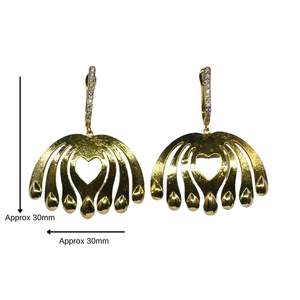 Bijoux en argent sterling 925 plaqué or pour femmes, parfaits pour les occasions spéciales, avec texture d'ailes, ensemble de boucles d'oreilles tendance - Product Image 1