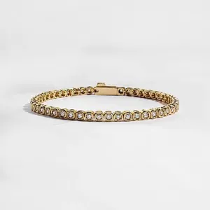 Pulsera Vintage de Diseño para Mujer con Diamante Natural de Corte Brillante Redondo de 1.75 Quilates en Oro Amarillo de 14K con Certificado IGI - Product Image 4
