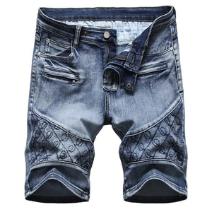 Shorts en jean délavé personnalisés pour hommes et femmes, style streetwear ample vintage, OEM, vente en gros - Product Image 1