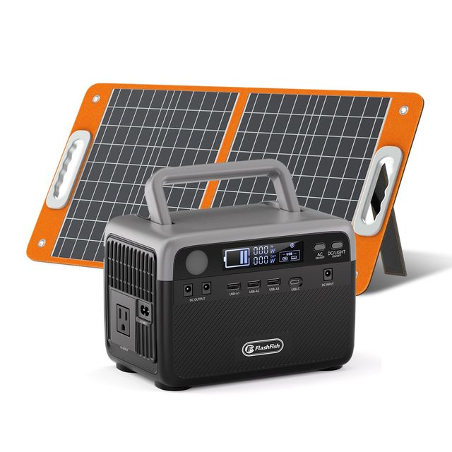 FlashFish 300W Portable Power Station 230.4Wh LiFePO4 Battery AC Outlets Solar Charging Outdoor Use