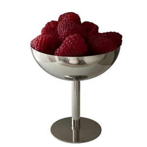 Moderno Cuenco de Metal Plateado con Base, Elegante Centro de Mesa de Acero Inoxidable para Frutas, Compota para Hogar y Bodas - Product Image 4