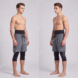 กางเกงออกกำลังกายแบบ 2 in 1 สำหรับผู้ชาย รุ่น Active Training พร้อมกางเกงรัดรูปในตัว ให้ความสบายในการออกกำลังกาย วิ่ง ฟิตเนส และเล่นกีฬา - Product Image 3