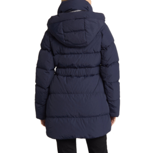 Manteau d'hiver pour femme, imperméable, avec ceinture, en duvet, chaud, noir, veste matelassée avec capuche longue, coupe ample, décontractée, tendance pour l'hiver - Product Image 2