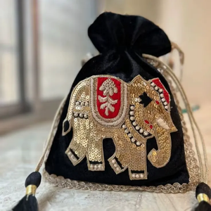 Pochette Potli brodée classique de haute qualité, élégante pochette de mariage, sac à main de soirée indien fait main pour mariée - Product Image 5