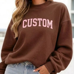 Sweat-shirt personnalisé pour femme, col montant, manches longues, logo frontal, polyester/coton, écologique, coupe-vent, respirant, vente en gros - Product Image 1