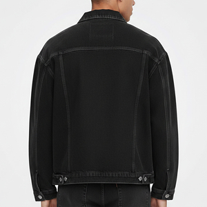 Veste en jean délavé noir coupe oversize style urbain pour homme – Nouvelle collection, prix raisonnable, fermeture boutonnée - Product Image 3