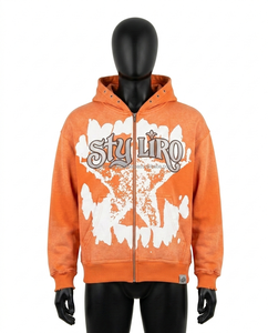 Sweat à capuche en coton de haute qualité pour homme, automne-hiver, couleur unie, séchage rapide, respirant, manches longues, fermeture éclair, impression personnalisée - Product Image 1