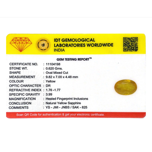 Certified Natural Yellow Sapphire 3.1 Carat Oval Cut Loose Gemstone for Fine Jewelry - Product Image 4