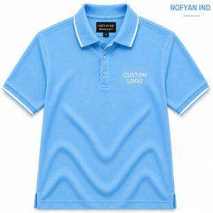 Service OEM ODM de personnalisation de polos piqué à manches courtes, couleur unie, en coton, respirant, en tissu tricoté, avec étiquette privée - Product Image 1