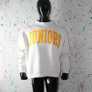JUNIORS ASH GREY <b>Mock</b> <b>Neck</b> Sweatshirt 100% ORANGE Applique Embroidery wide <b>neck</b> Sweatshirt Finer Threads - Product Image 3