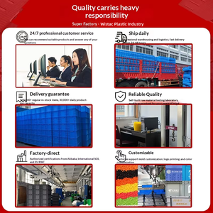 Caisses en plastique empilables de haute qualité pour la pêche, l'entreposage, les fruits, les légumes, les supermarchés et le jardinage - Product Image 5