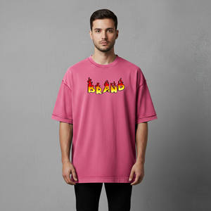 T-shirts personnalisés pour hommes, style hip-hop, 100% coton, logo imprimé sur mesure, respirants, écologiques, coupe ample pour hommes - Product Image 4