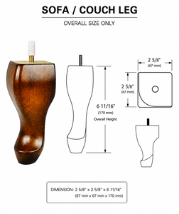 Patas de soporte de madera maciza personalizadas Base de muebles hechos a mano para mesas, sofás, armarios Patas de soporte de madera maciza decorativas - Product Image 6