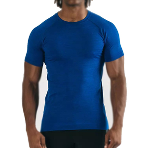 Camiseta de Manga Corta Rosa para Hombre, de Secado Rápido, Corte Ajustado, Cuello Redondo, Tejida, Informal - Product Image 2