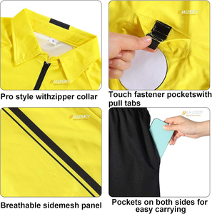 Zuoyala Unisex Yellow Referee Jersey Set Pockets Black Shorts Breathable Polyester Uniform Adults Silk Screen Heat-Transfer - Product Image 6