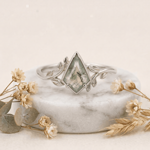 Anillo de Ágata Musgosa Enchanted Garden, Joyería Nupcial Inspirada en la Naturaleza, Colección de Lujo para Bodas, Proveedor OEM - Product Image 2