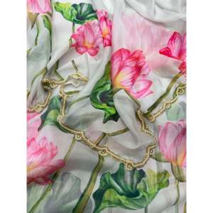 ชุดราตรีดีไซเนอร์ ผ้าซารีลายดอกไม้สวยงามสำหรับงานปาร์ตี้ - Product Image 1