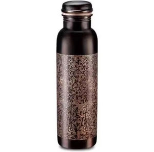 Pure Copper Classic Design Leak-Proof Water Bottle Portable Eco-Friendly Features <b>Smooth</b> Finish Includes Lids Cleaning <b>Brush</b> for - Product Image 1