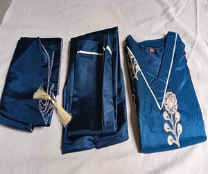 Blue Art Silk Embroidery Salwar Kameez With Dupatta Traditional Women Ankle-Length Regular Fit Casual Wear 83801 BS...146 - Product Image 3