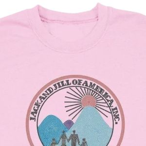 Women's <b>Pink</b> Crewneck <b>Sweatshirt</b> with Family Heritage 1938 Emblem Graphic Long Sleeve Pullover Casual Fleece Fashion Top - Product Image 2