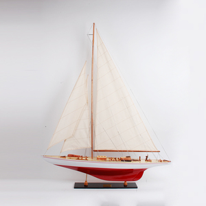 Modelo de Velero Pintado a Mano, Yate de Madera, Decoración Náutica, Regalo Coleccionable, 80Lx15Wx100H cm - Product Image 1