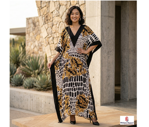 Women Printed <b>Kaftan</b> Dress Lightweight Beach Wear Loose Fit <b>Summer</b> Fabric Island Vacation Bulk Manufacturing Supply - Product Image 6