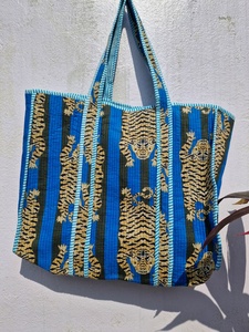 Oversized Large Quilted Vintage Lightweight Weekend Tote <b>Bag</b> Cotton Solid Color <b>Overnight</b> Grocery Shopping Travel Handmade Women - Product Image 1