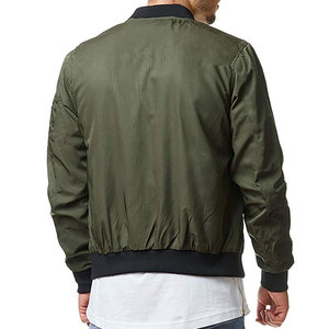 OEM Lightweight Olive Green Windproof Varsity Zipper <b>Jackets</b> Low MOQ Streetwear Clothing Factory Direct <b>Plus</b> <b>Size</b> Bomber <b>Jacket</b> - Product Image 2