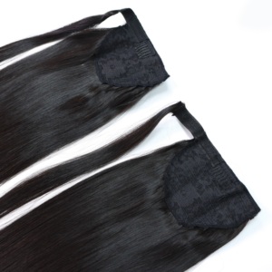 Extensions de queue de cheval à clipser de luxe en cheveux humains vierges vietnamiens doublement étirés pour femmes, usage professionnel en salon, best-seller - Product Image 5