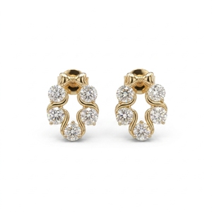 Premium Gold Diamond Cluster Minimalist <b>Screw</b> <b>Back</b> Stud <b>Earrings</b> 5 CT IGI Certified <b>for</b> Women Strong Closure Party Gift - Product Image 1