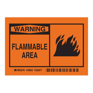 Étiquettes autocollantes Brady pour zones inflammables, mat, gaufrées, pour laboratoires et sites industriels - Product Image 3