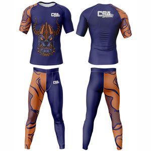 Conjunto de Rashguard Transpirable para MMA con Impresión Digital por Transferencia de Calor, Diseño Masculino, Impresión por Sublimación, Manga Larga, Ropa de Compresión - Product Image 1