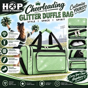 Sacs de sport pour cheerleading personnalisés, sacs de voyage pour équipe de danse et de cheerleading avec fermeture éclair, sacs de sport à paillettes métalliques personnalisés - Product Image 2