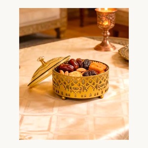 Exclusive Gold Metal Dry Fruits <b>Box</b> Stylish New Arrival Customized Premium Gift Container Decorative <b>Storage</b> <b>Box</b> For Sale - Product Image 1