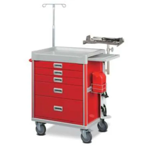 Chariot d'urgence médical en acier inoxydable pour hôpital avec tiroirs verrouillables - Product Image 1
