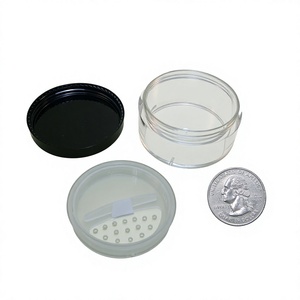 Fabricado en Taiwán, Envase de Plástico PS Vacío para Cosméticos, Tamaño de Viaje 8.5g, Tapa Negra, Tarro para Polvo Suelto con Etiqueta Adhesiva de Sellado - Product Image 4
