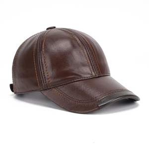 Gorra de Béisbol de Cuero Personalizada OEM, Piel de Vaca Genuina, Correa Ajustable, Visera Curva, Gorra de Moda Vintage Unisex de Primera Calidad - Product Image 1